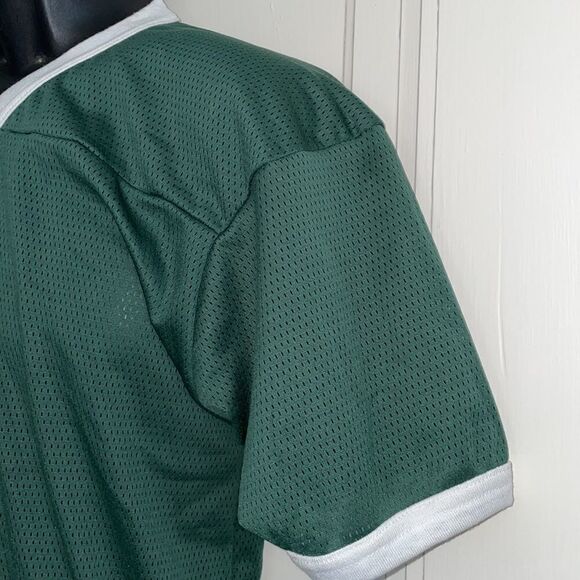 Nwot Vtg 80s Gator Athletics dark green mesh jersey T-shirt with white trim - Picture 3 of 8